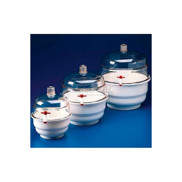 Bel-Art Bel-Art Space Saver Polycarbonate Vacuum Desiccator 420250000, 0.31 Cu. Ft., White Bottom, 1/PK 420250000 - main